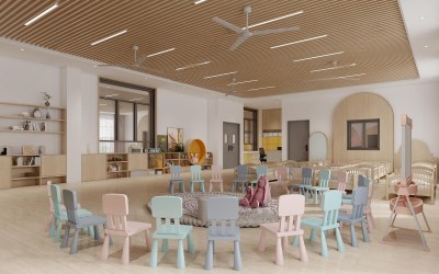 现代幼儿园活动室3D模型下载